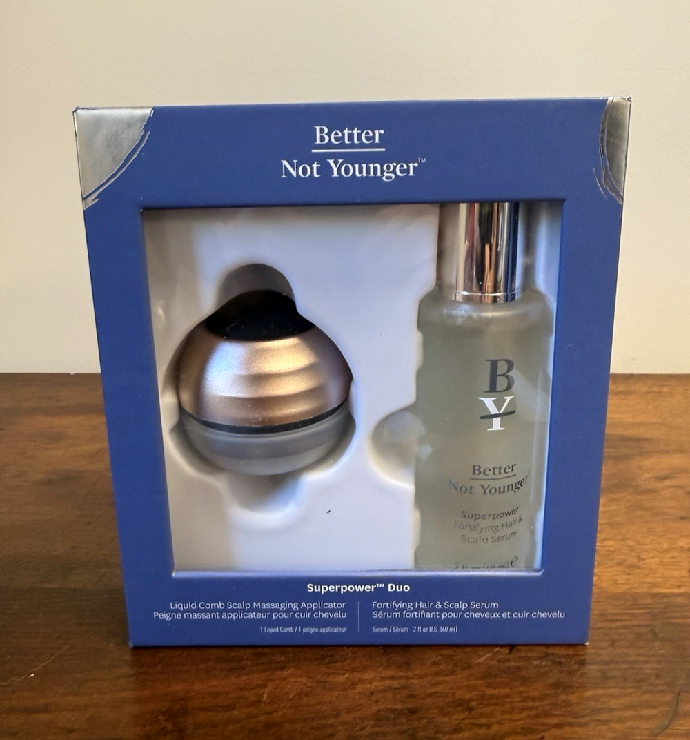 Better Not Younger Superpower Hair Scalp Duo Serum 2oz Liquid Comb NEW Sealed